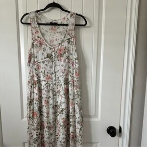 Frye Scoop Neck Floral‎ Midi Button Dress Size XL